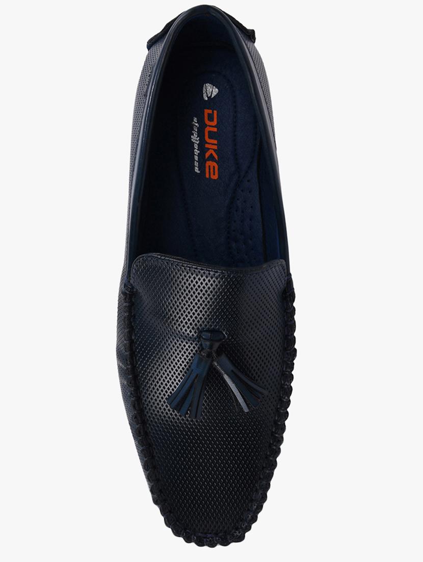 navy synthetic slip on loafers - 17499104 - Zoom Image - 4