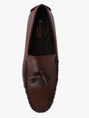tan synthetic slip on loafers - 17499105 - Standard Image - 4