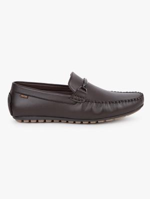 brown synthetic slip on shoes - 17499137 - Standard Image - 2