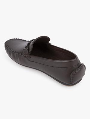 brown synthetic slip on shoes - 17499137 - Standard Image - 3