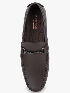 brown synthetic slip on shoes - 17499137 - Standard Image - 4