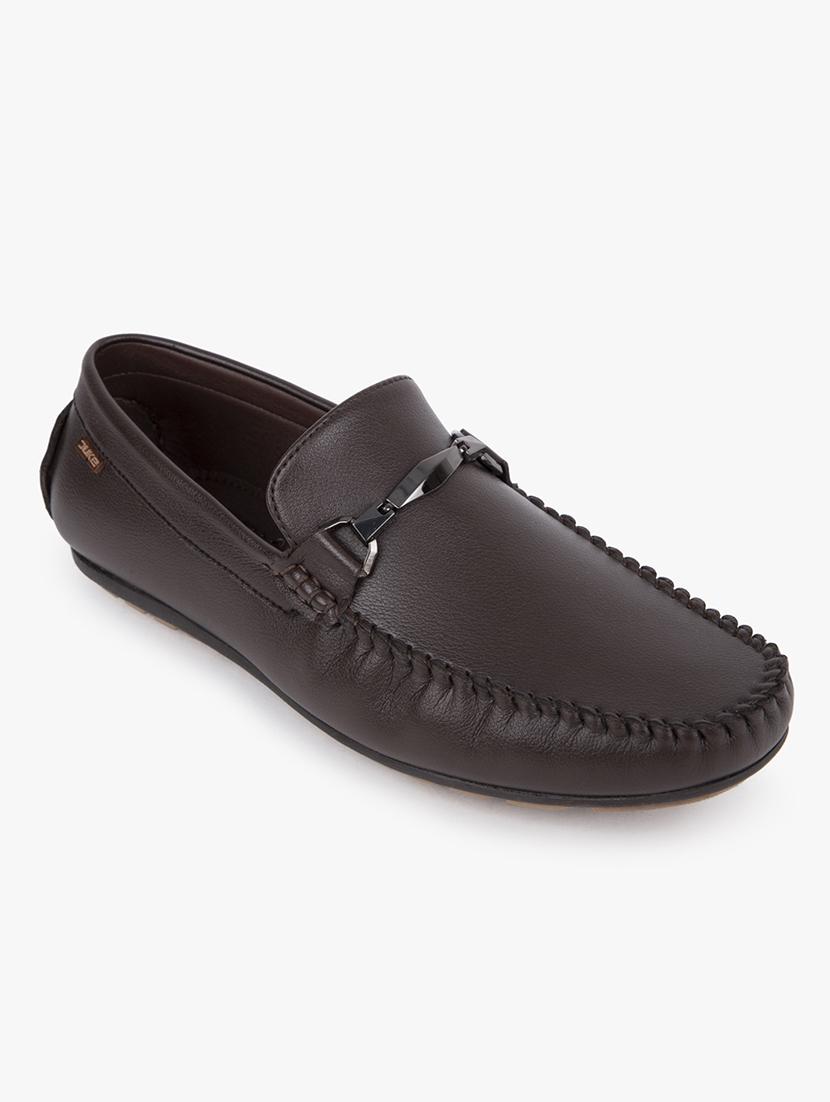 brown synthetic slip on shoes - 17499137 - Zoom Image - 1