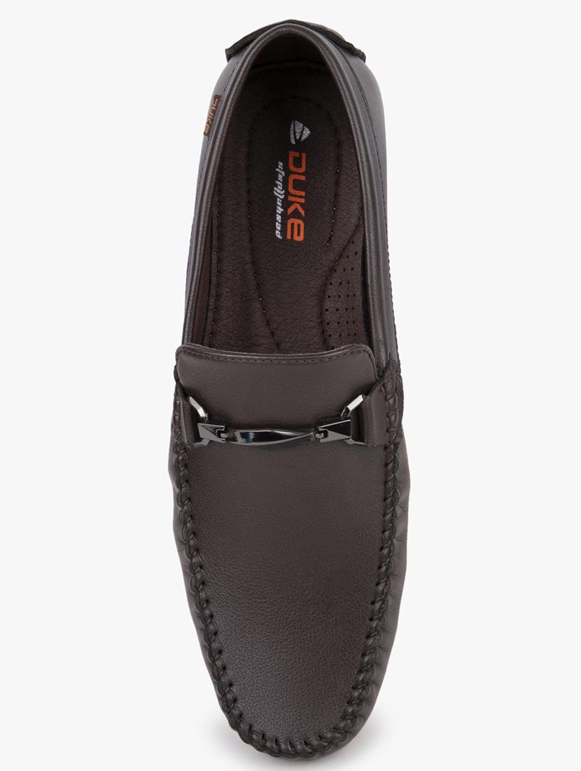 brown synthetic slip on shoes - 17499137 - Zoom Image - 4