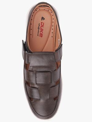 brown synthetic & mesh sandals - 17499144 - Standard Image - 4