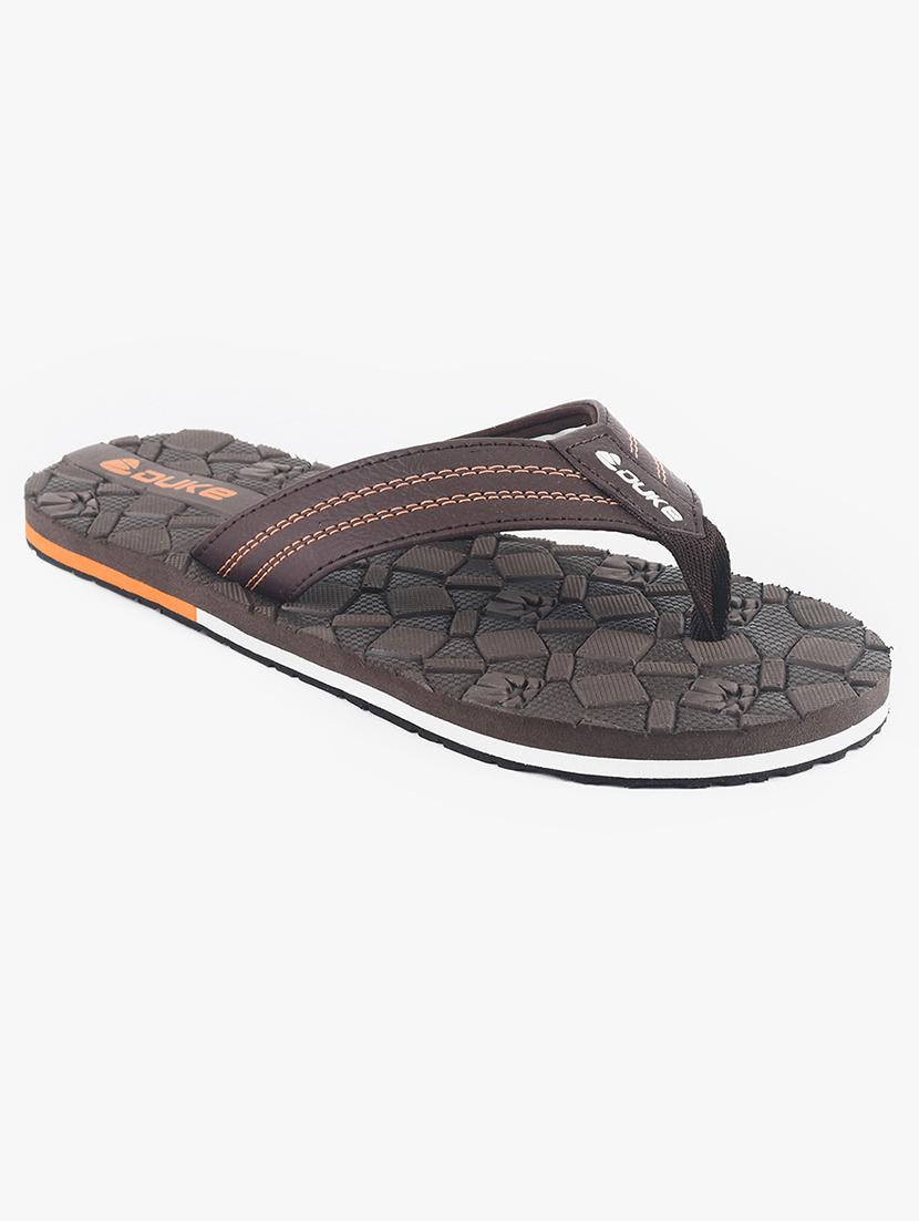 brown pu slip on flip flops - 17499154 - Zoom Image - 1