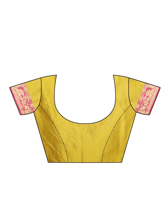 mustard banarasi saree with blouse - 17499501 - Zoom Image - 3