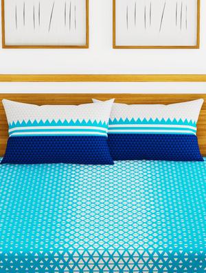 bianca 210tc satin 100% cotton king-size double bedsheet with 2 pillow cover - double-mercerized finish -3pc set - 17499807 - Standard Image - 2