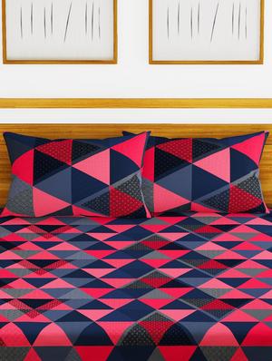 lorena 110tc 100% cotton double bedsheet with 2 pillow cover -soft-finish fabric -3pc set - 17499914 - Standard Image - 2
