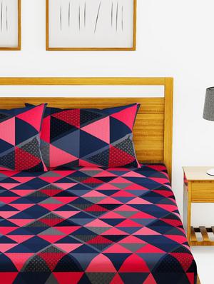 lorena 110tc 100% cotton double bedsheet with 2 pillow cover -soft-finish fabric -3pc set - 17499914 - Standard Image - 3