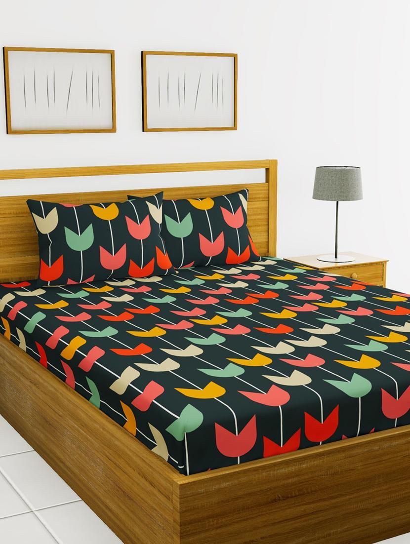austin 110gsm micro-peached double bedsheet with 2 pillow cover - deep colors & soft-finish fabric -3pc set - 17499950 - Zoom Image - 1