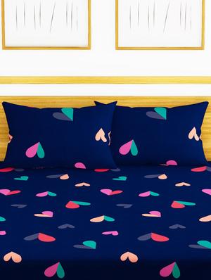 austin 110gsm micro-peached double bedsheet with 2 pillow cover - deep colors & soft-finish fabric -3pc set - 17499960 - Standard Image - 2