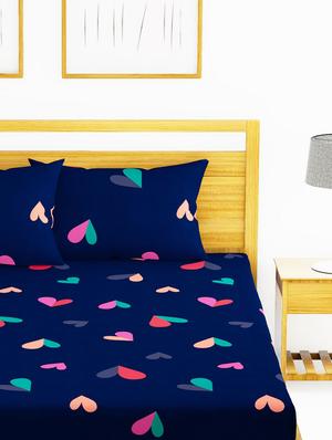 austin 110gsm micro-peached double bedsheet with 2 pillow cover - deep colors & soft-finish fabric -3pc set - 17499960 - Standard Image - 3