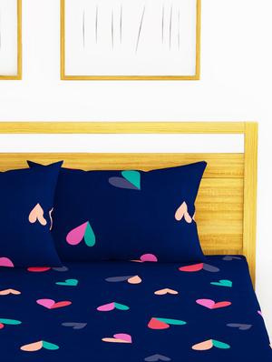 austin 110gsm micro-peached double bedsheet with 2 pillow cover - deep colors & soft-finish fabric -3pc set - 17499960 - Standard Image - 4