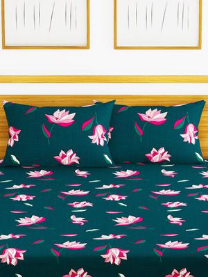 austin 110gsm micro-peached double bedsheet with 2 pillow cover - deep colors & soft-finish fabric -3pc set - 17499964 - Standard Image - 2