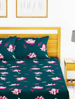 austin 110gsm micro-peached double bedsheet with 2 pillow cover - deep colors & soft-finish fabric -3pc set - 17499964 - Standard Image - 3