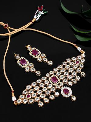 red tone gold brass choker necklace - 17500071 - Standard Image - 2