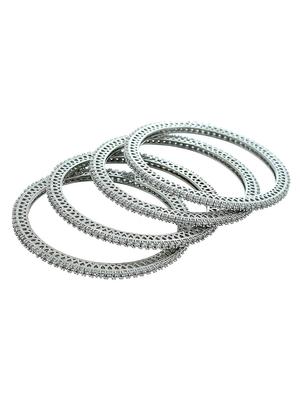 silver brass bangle - 17500176 - Standard Image - 3