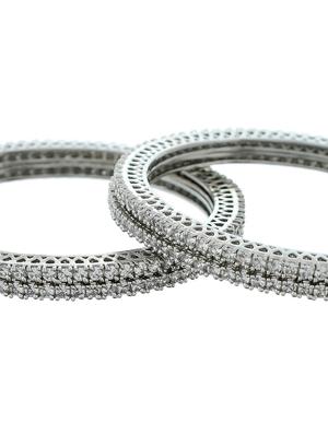 silver brass bangle - 17500176 - Standard Image - 5