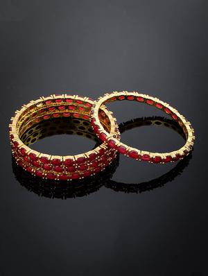 red tone gold brass bangle - 17500178 - Standard Image - 2