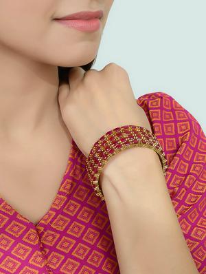 red tone gold brass bangle - 17500178 - Standard Image - 7