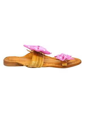 pink fabric one toe kolhapuris - 17500279 - Standard Image - 2