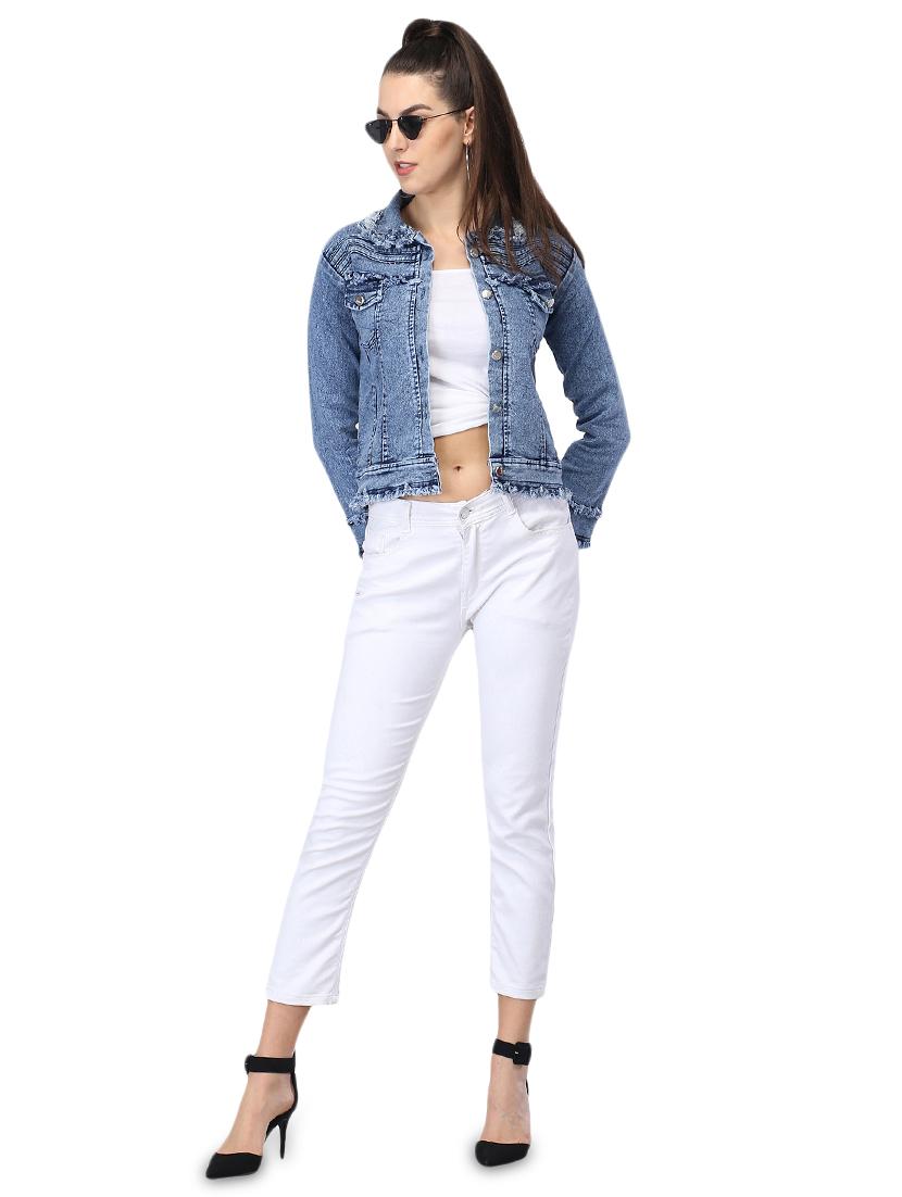 frayed hem summer jacket - 17501103 - Zoom Image - 4