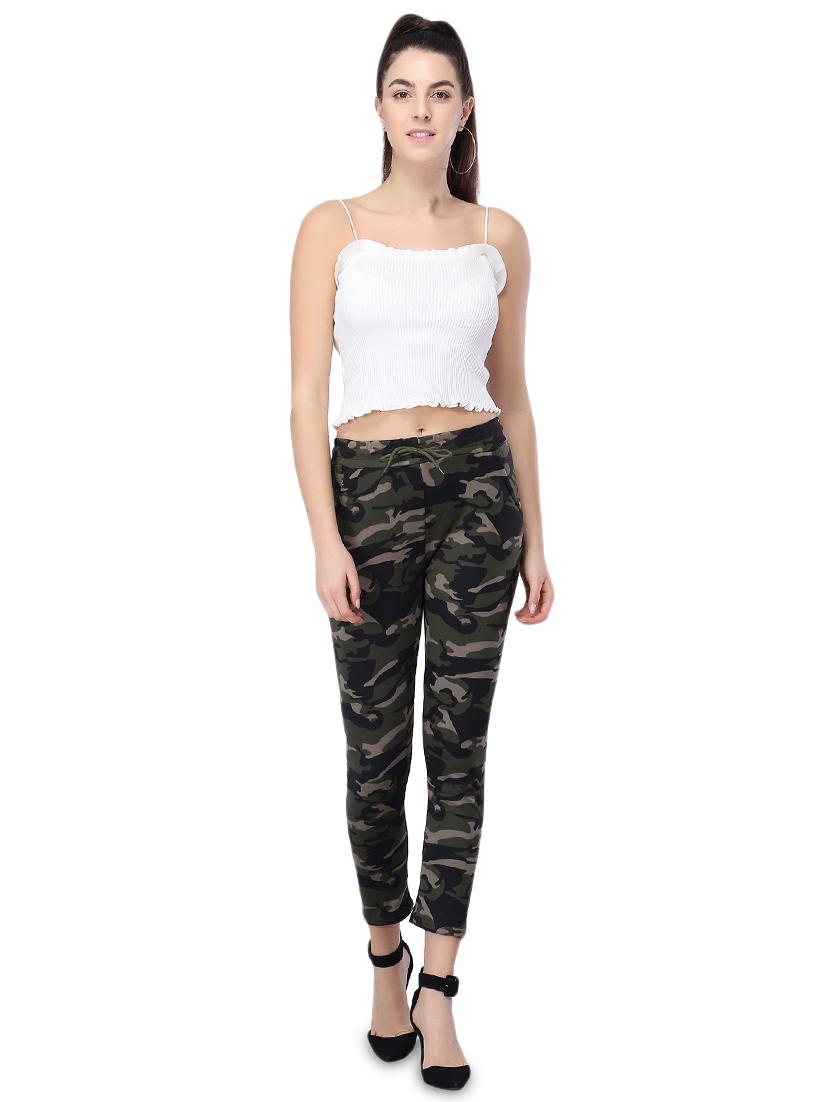 drawstring waist camouflage track pant - 17501113 - Zoom Image - 4