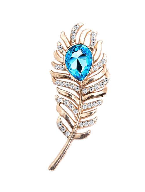 blue metal alloy brooch - 17501151 - Standard Image - 1