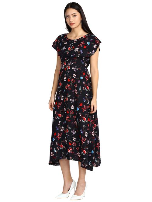 cape sleeves floral dress - 17501449 - Standard Image - 1