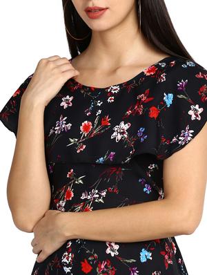 cape sleeves floral dress - 17501449 - Standard Image - 5