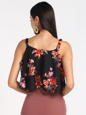 black crepe crop top - 17501460 - Standard Image - 3