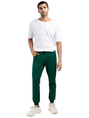 green solid joggers - 17501979 - Standard Image - 4
