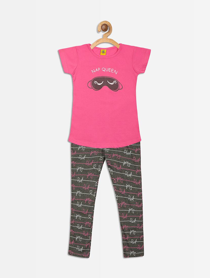 pink cotton pyjama set nightwear - 17502086 - Zoom Image - 1