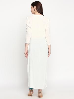 solid straight kurta - 17502121 - Standard Image - 3