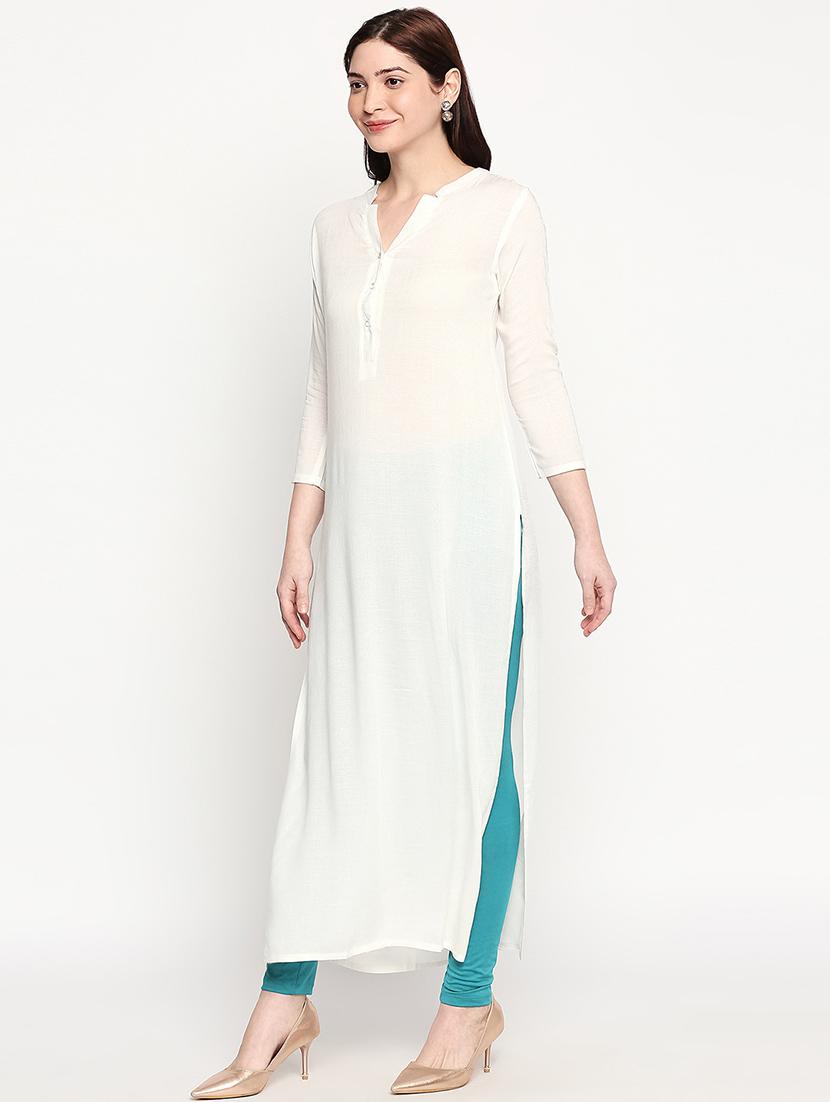 solid straight kurta - 17502121 - Zoom Image - 2