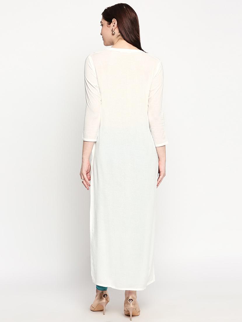solid straight kurta - 17502121 - Zoom Image - 3