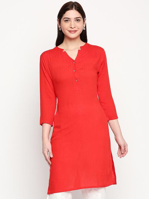 solid straight kurta - 17502128 - Standard Image - 1