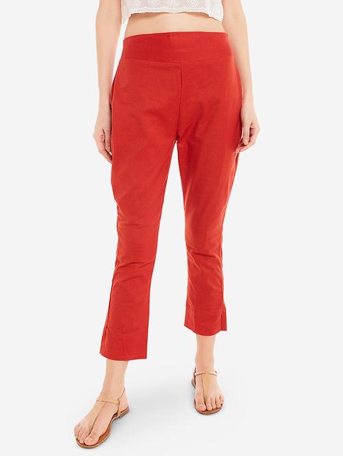 red cotton others trousers - 17502138 - Very Small Image - 1