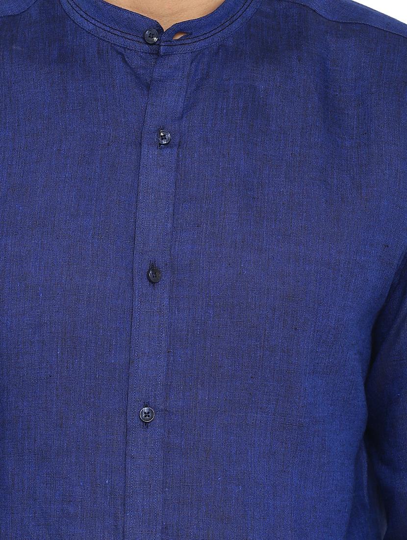 blue solid casual shirt - 17502264 - Zoom Image - 5