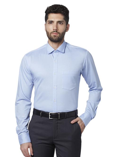 light blue solid formal shirt - 17502436 - Standard Image - 1