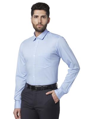 light blue solid formal shirt - 17502436 - Standard Image - 2