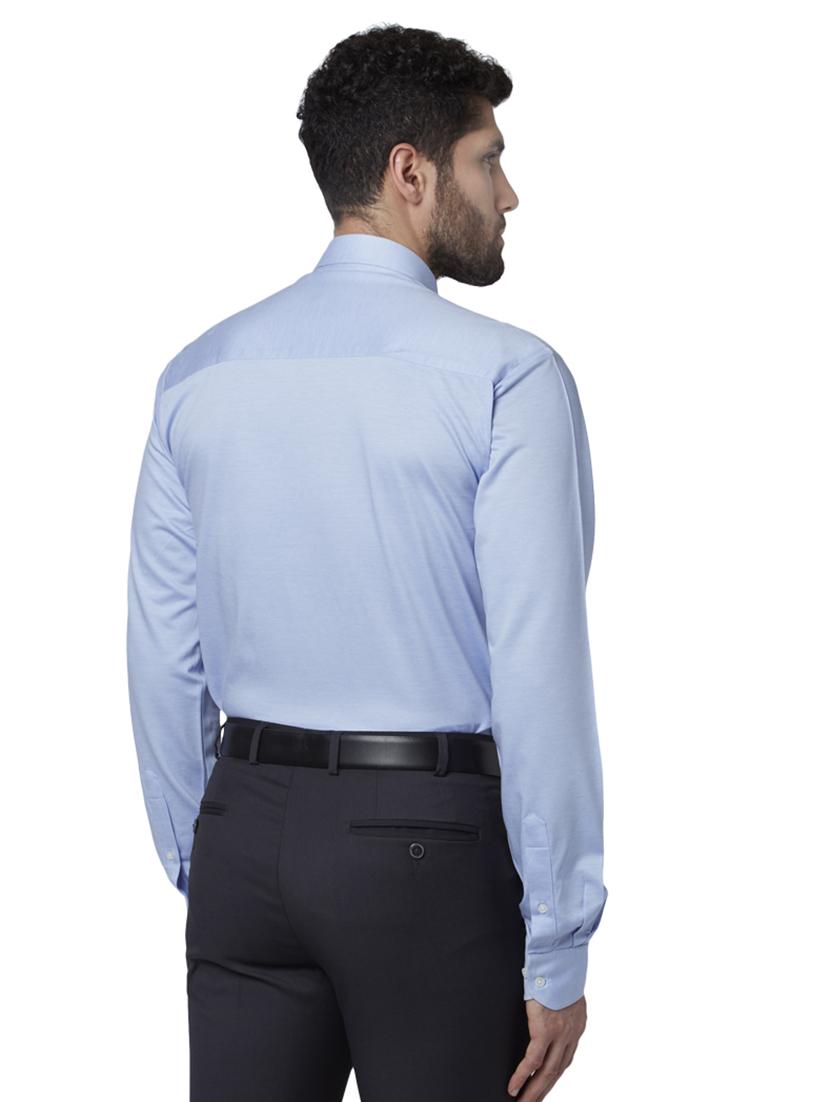 light blue solid formal shirt - 17502436 - Zoom Image - 3