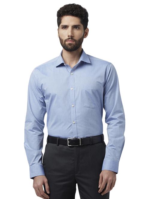 light blue solid formal shirt - 17502502 - Standard Image - 1