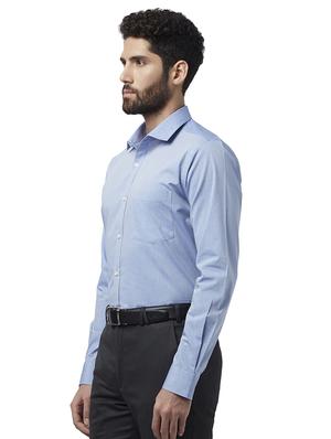 light blue solid formal shirt - 17502502 - Standard Image - 2
