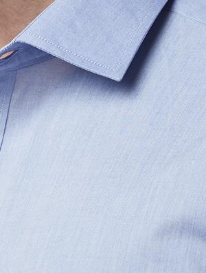 light blue solid formal shirt - 17502502 - Standard Image - 5