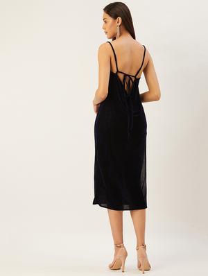high slit velvet dress - 17502709 - Standard Image - 4