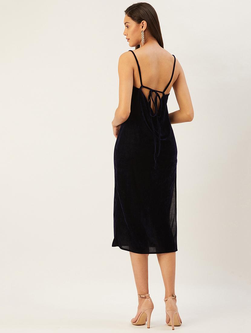 high slit velvet dress - 17502709 - Zoom Image - 4