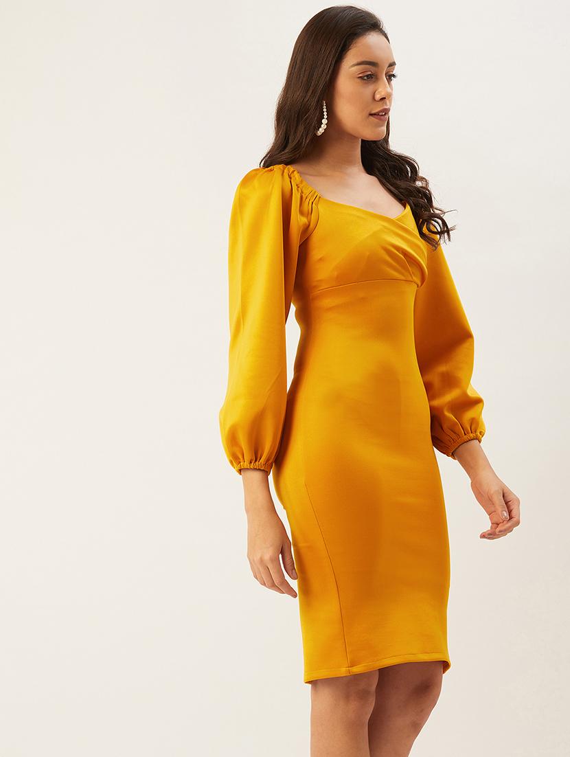 balloon sleeves bodycon dress - 17502713 - Zoom Image - 2