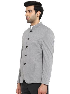 grey single breasted casual blazer - 17502717 - Standard Image - 2