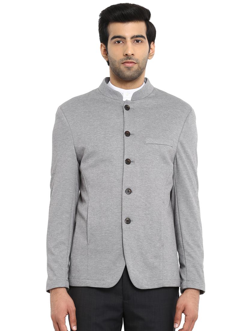 grey single breasted casual blazer - 17502717 - Zoom Image - 1
